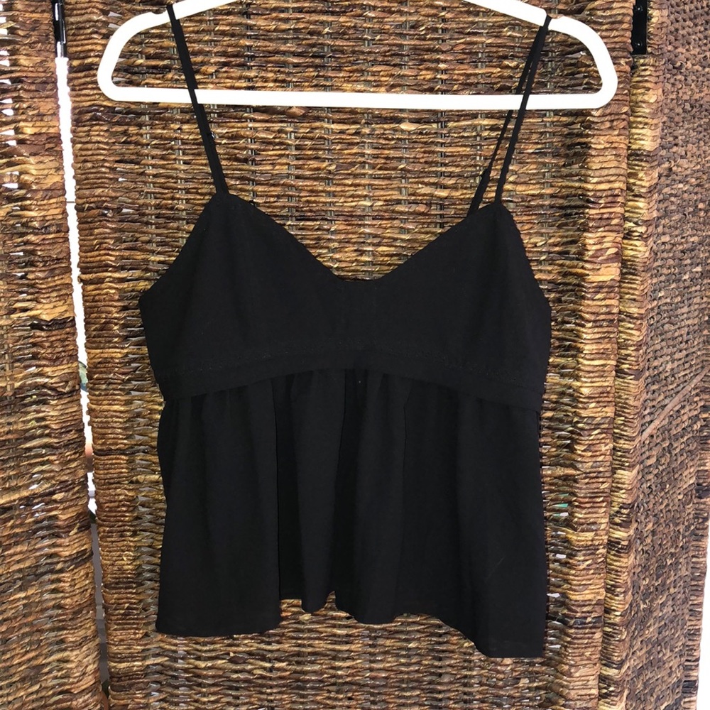 Urban Outfitters Sheer Black Babydoll Crop Top